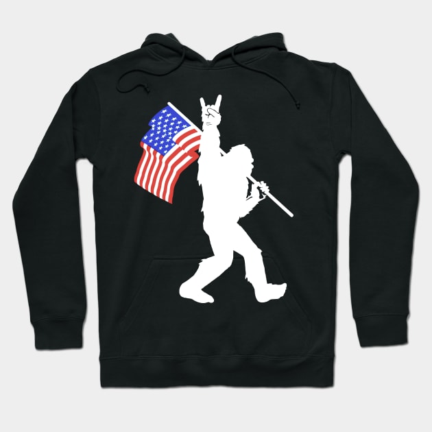 American Flag Bigfoot Hoodie by JameMalbie